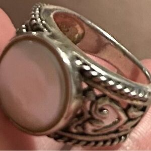 Carol Brodie CFJ Thailand 925 sterling silver M.O.P. filigree Ring size 7